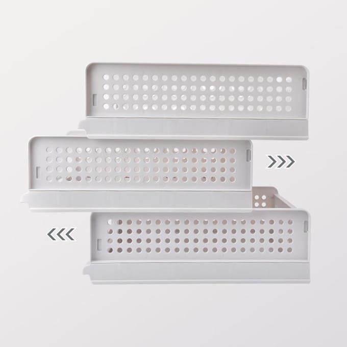 Stapelbare Opbergmand Plastic Groot Open Lade Kledingkast Kledingcontainer voor Slaapkamer Woonkamer white