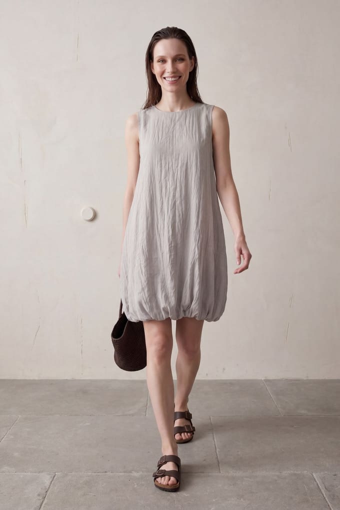 Losse Mini-jurk in Textured Lyocell