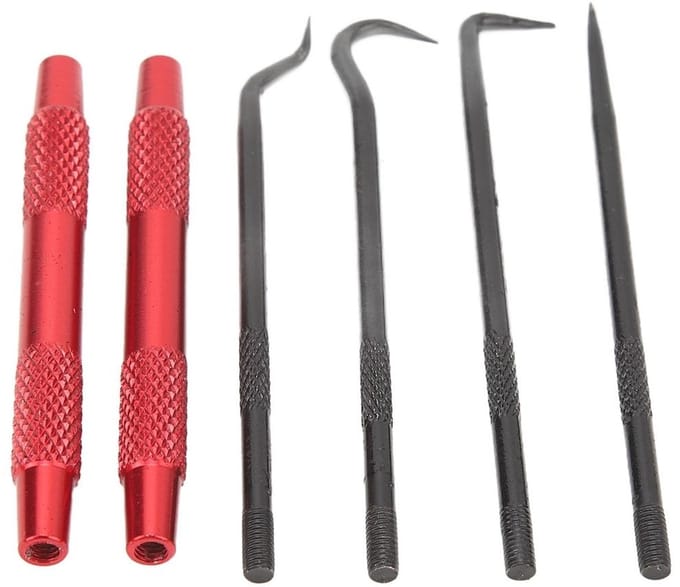 Dailygoody - Pick en Hook Set - O-ring Pick - Efficiënte oliekeerringtrekker - 2 Sets - Koolstofstaal - Geschikt voor auto's - Compact formaat