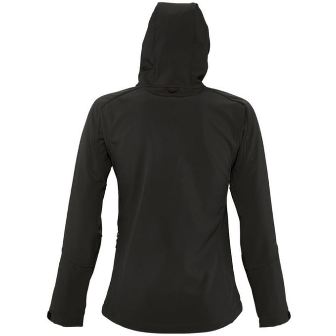 SOLS Dames/dames Replay Hooded Soft Shell Jacket (ademend, winddicht en waterbestendig) (Zwart)
