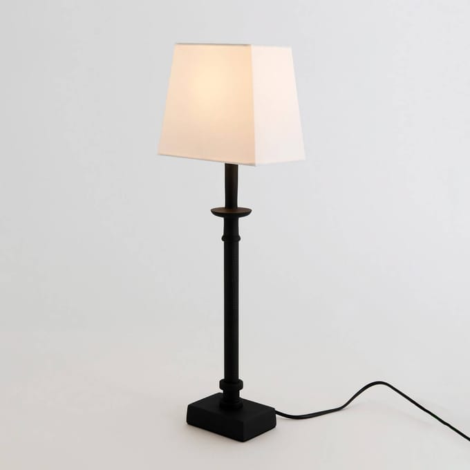 Holländer Tafellamp PALMARIA, zwart/wit, hoogte 52 cm, metaal, E14