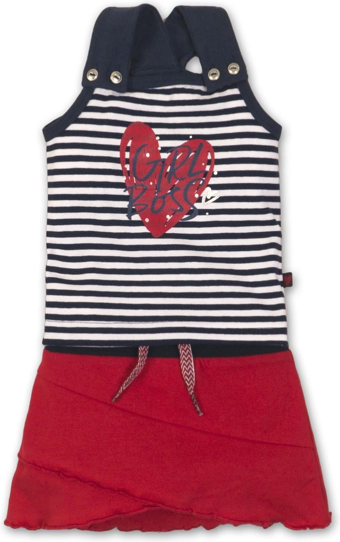 Dirkje - 2pcs set meisjes - Red Navy stripe - Maat 86