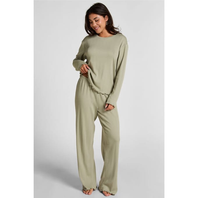 Hunkemöller Pyjamabroek Loose Pointelle Groen