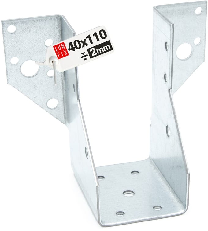 Balkenschuh - 40x110 mm - Typ A - 2 mm dik - U-vormige balkdrager - houten balkverbinder