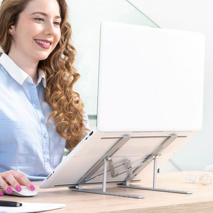 Opvouwbare en verstelbare laptopstandaard InnovaGoods Flastan