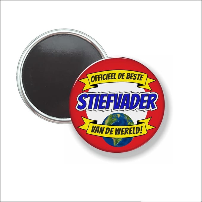 Button Met Magneet 58 MM - Officieel De Beste Stiefvader Van De Wereld - NIET VOOR KLEDING