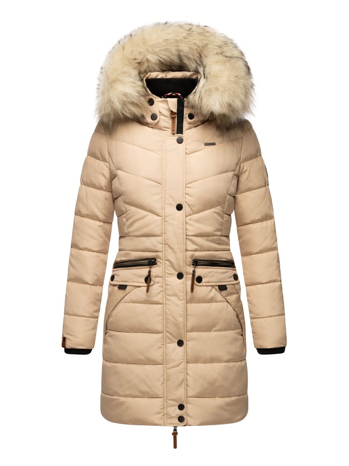 Navahoo Dames Winterjas Paula – Extra Warm, Waterafstotend & Met Afneembare Bontkraag