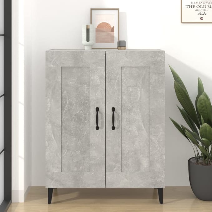 vidaXL - Dressoir - 69,5x34x90 - cm - bewerkt - hout - betongrijs