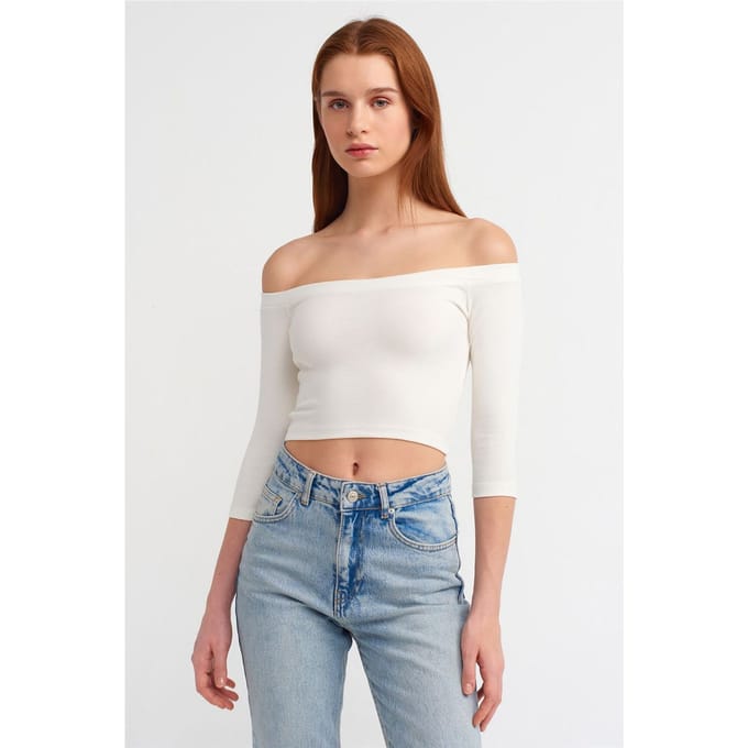 Dames Off-shoulder Cropped Blouse