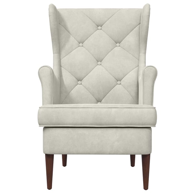 vidaXL - Fauteuil - Crèmekleurig - Fluweel