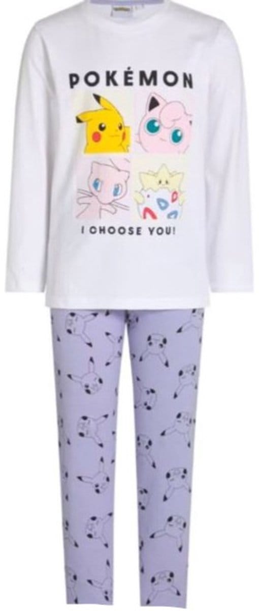 Pokémon - Kinderpyjama - Maat 104-110 - Paars/wit