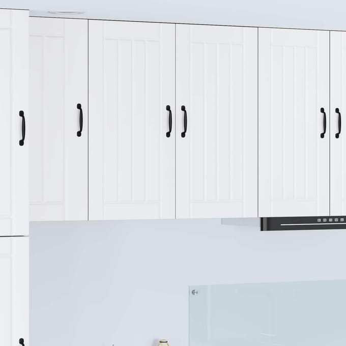 vidaXL - Wandkast - LUCCA - Wit - 80 - x - 31 - x - 80 - cm - Bewerkt - hout