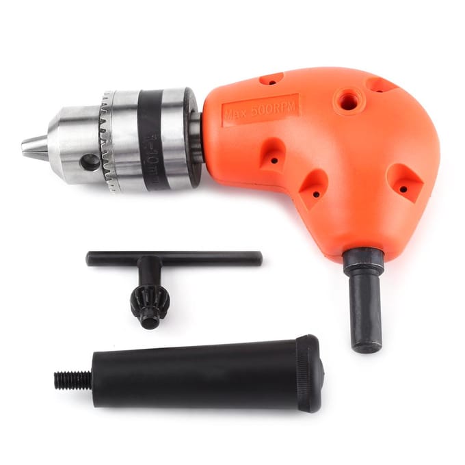 Adaptateur d'extension à angle droit 90 degrés Accessoire pour perceuse électrique Queue ronde 9,5 mm Avec poignée