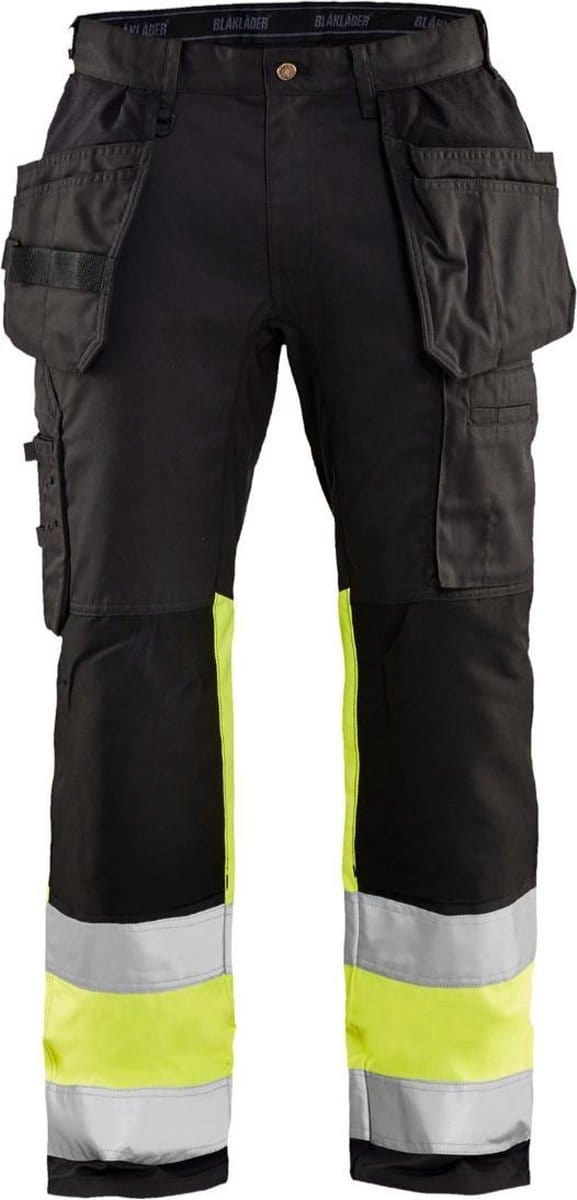 Blaklader High Vis werkbroek met stretch 1558-1811 - Zwart/High Vis Geel - C56