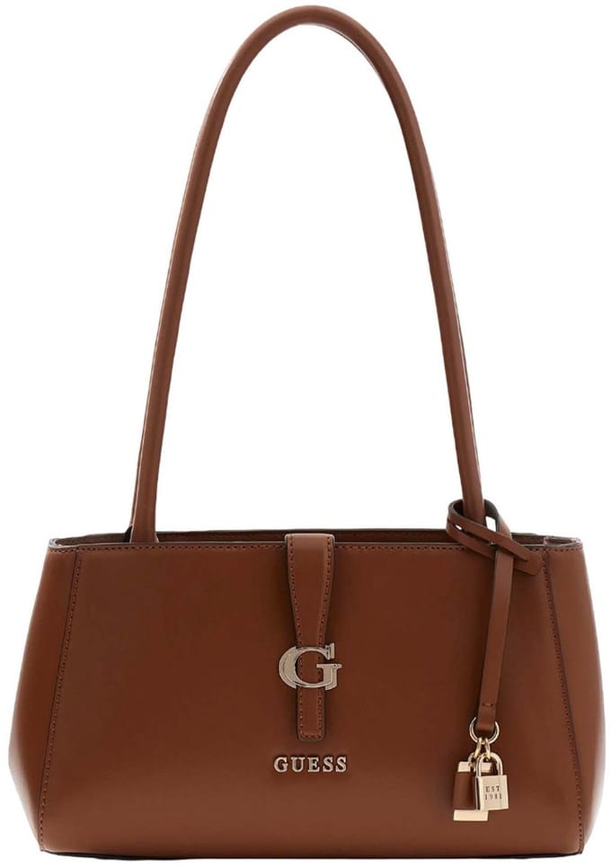 GUESS schoudertas Carrie Girlfriend Shoulder Bag Cognac bruine