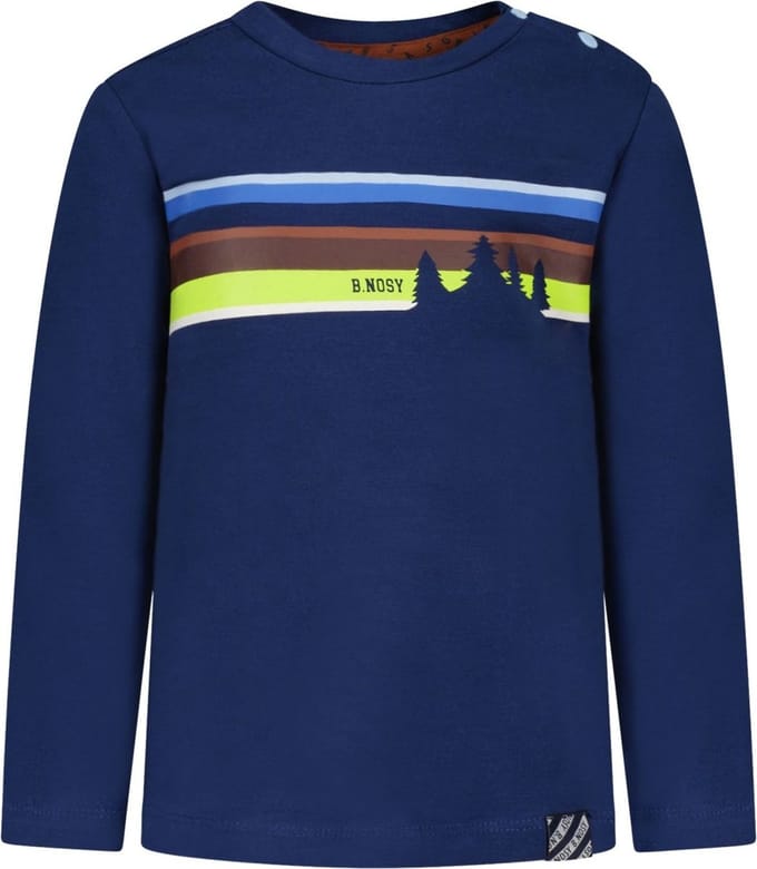 B.Nosy - Jongens shirt - Lake blue - Maat 92