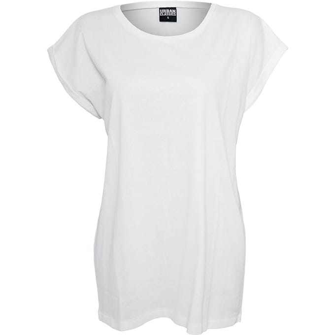 Urban Classics Extended Shoulder Tee Dames T-shirt - wit - 3XL