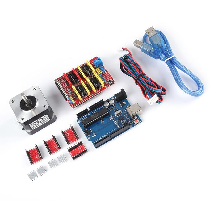 Pour les kits de contrôleur CNC Shield de Quimat avec moteur pas à pas pour imprimante 3D black