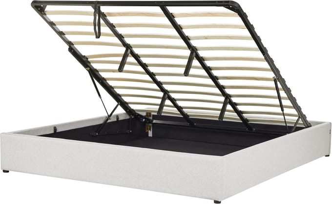 DINAN - Tweepersoonsbed - Lichtgrijs - 180 x 200 cm - Polyester