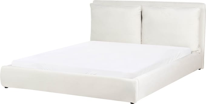 BAJONNA - Tweepersoonsbed - Off-white - 160 x 200 cm - Stof
