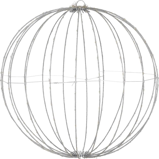 Luca Lighting Kerstverlichting Bal met Klassiek Witte LED Lampjes - Ø50 cm - Zilver
