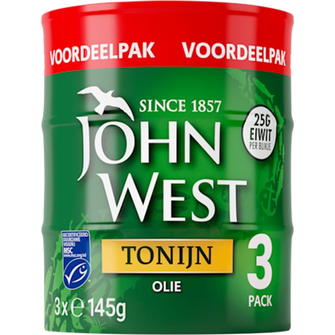 John West MSC tonijn in olie - 3 x 145 g