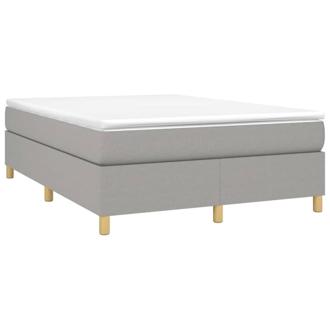 vidaXL - Boxspring - bed - stof - lichtgrijs - 140x200 - cm