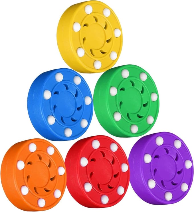 Hockey Pucks - Oefen Pucks - Stick Handling Training - Stabiele Beweging - 6 Stuks - Multi