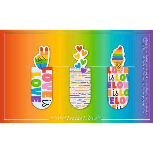 Magnetische Boekenlegger - Set van 3 - Rainbow love - Boekenlegger