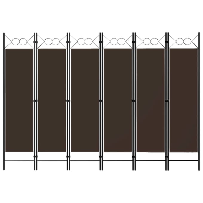 vidaXL - Kamerscherm - met - 6 - panelen - 240x180 - cm - bruin