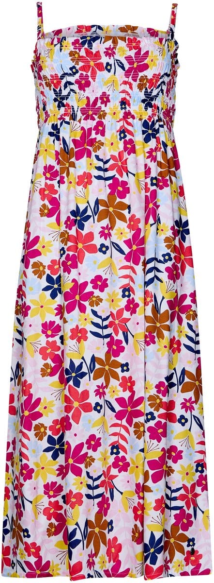 Rebelle Jurk Full Bloom - Wit/Roze - Lange Jurk - Viscose - Maat 36