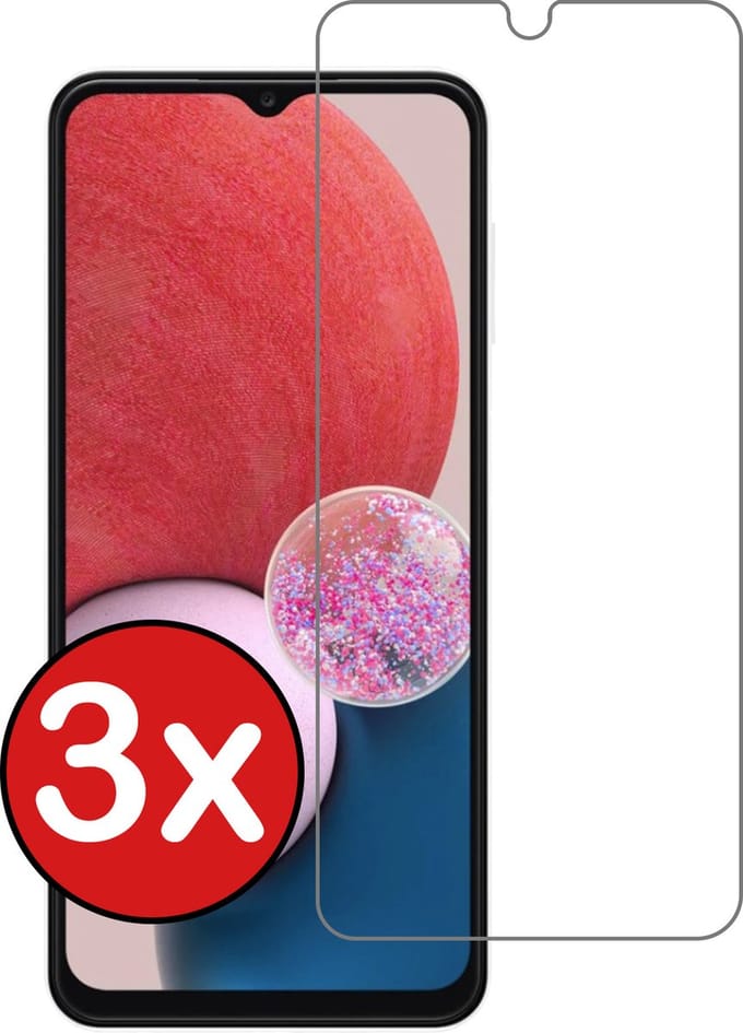 Screenprotector - 3 Stuks - Geschikt voor Samsung Galaxy A13 4G - Extra Sterk - Beschermglas - Gehard Glas - Tempered Glass - Screen Protector