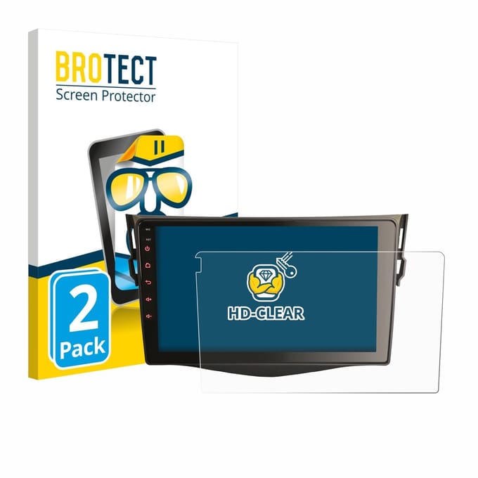 BROTECT - Screenprotector voor Erisin ES893AR 9" - Folie Beschermfolie transparant 2 Stuks