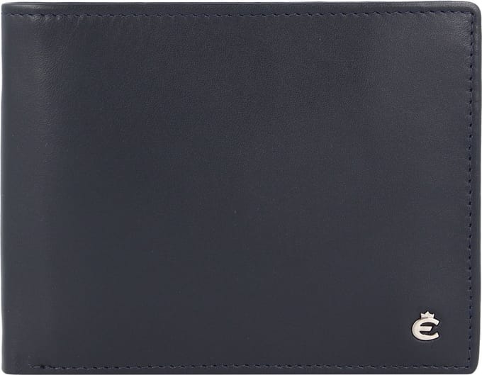 Esquire Leren Portemonnee Harry RFID Wallet Quer Blue Blauw