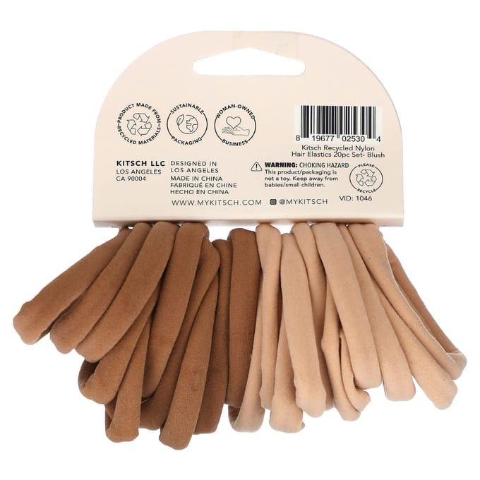 Kitsch, haarelastiekjes set, blush, 20-delige set brown