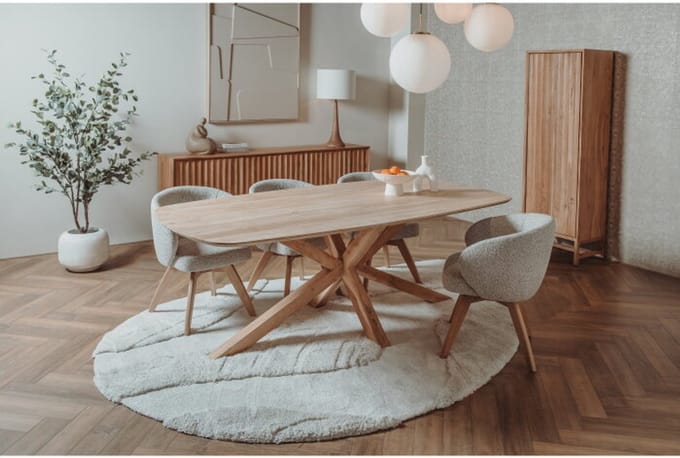 Tower Living Eettafel Crotone Deens ovaal acacia 220 cm - Naturel