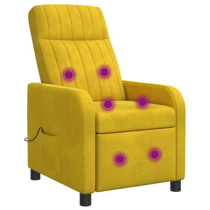 vidaXL - Massage - Relaxstoel - Geel - fluweel