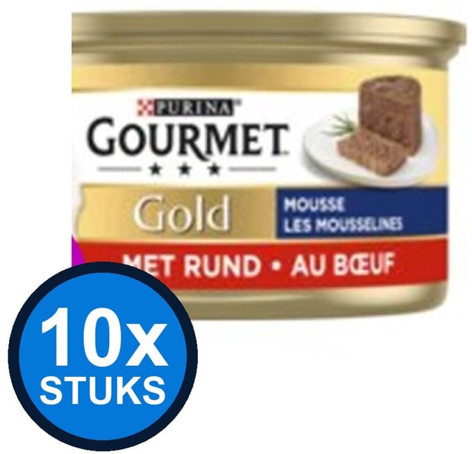 10x Gourmet - Gold Mousse Rund - Kattenvoer Natvoer - 85 g