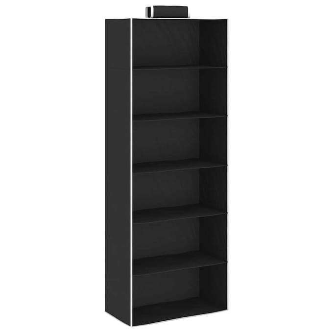 vidaXL - Kledingorganisers - hangend - 2 - st - met - 6 - schappen - stof