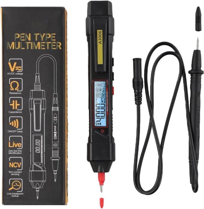 Digitale Pen Multimeter - Test Pen - Elektrische Metingen - Automatisch Bereik - 19 cm - Zwart