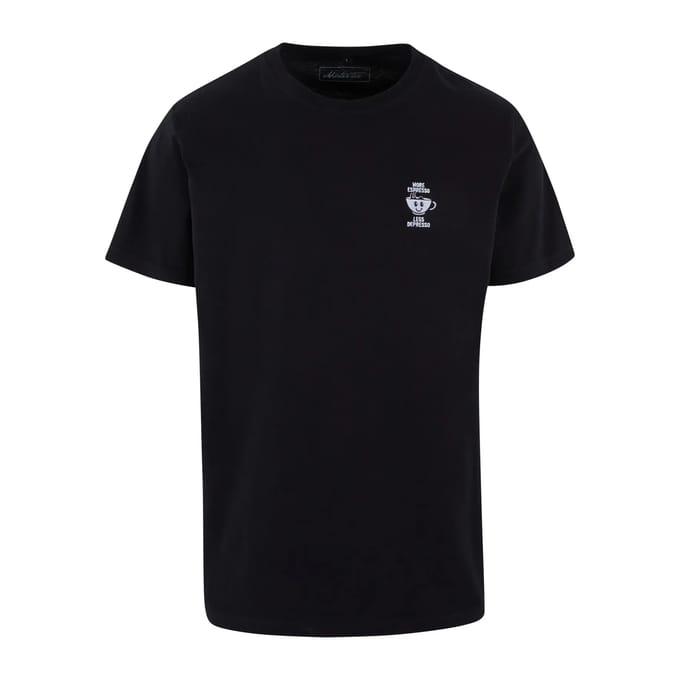 Mister Tee - More Espresso Less Depresso EMB Heren Tshirt - M - Zwart