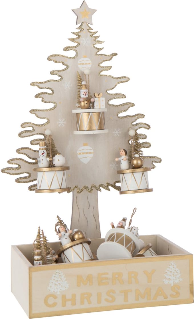 J-Line decoratie Boom + Hangers + Storage - multiplex - naturel/goud