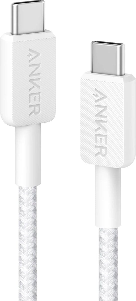 Anker 322 (60W) Gevlochten USB-C naar USB-C Kabel 3M Wit