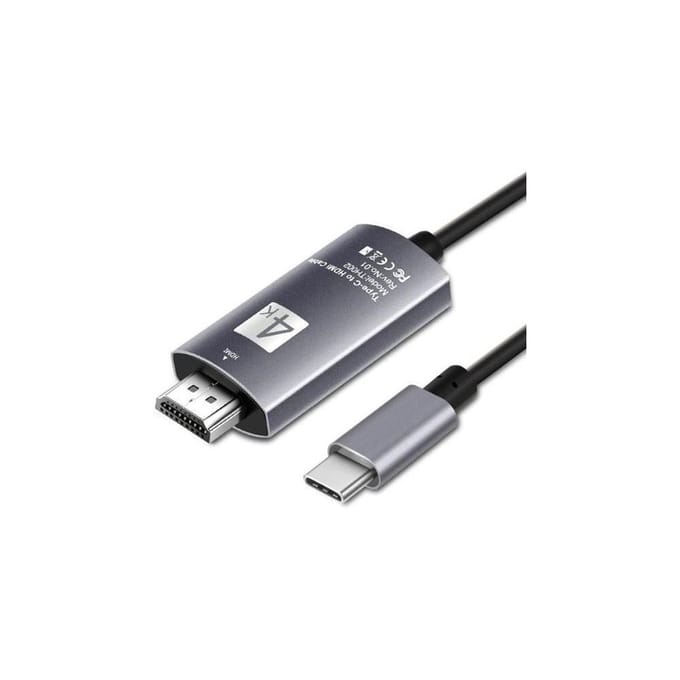 DrPhone USB-C naar HDMI Adapter kabel - 4K 60Hz - HDTV Adapter - Type-C naar HDMI-kabel - Grijs