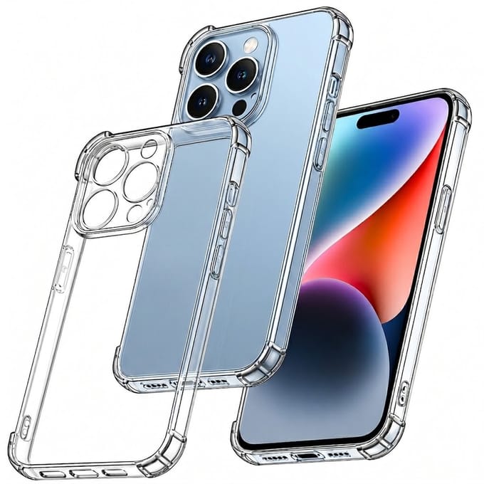 YSONIC Anti Shock Hoesje Geschikt voor Apple iPhone 16 Pro Max Transparant - Siliconen Shock Back Cover Case
