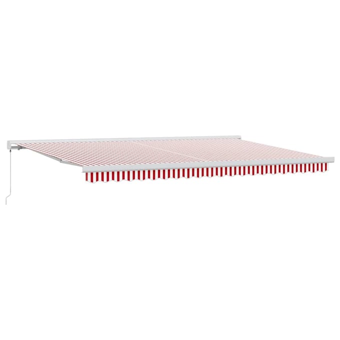 vidaXL - Uitschuifbare - luifel - Rood - en - Wit - 500 - × - 300 - cm