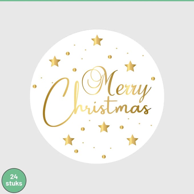 Sluitstickers / Cadeaustickers Kerst 24 stuks - Merry Christmas