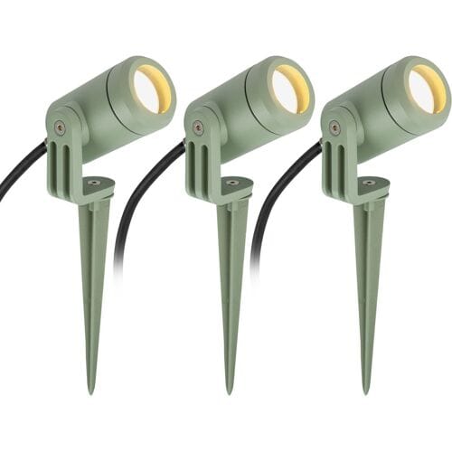 KS Verlichting set van 3 LED Grondspot - LED-Spike - Groen - Compact - GU10