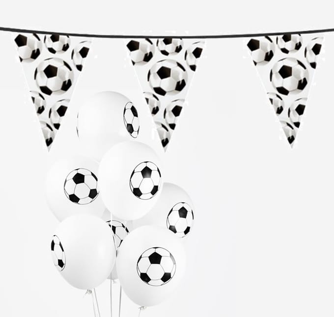 Versiering pakket Voetbal zwart -wit.