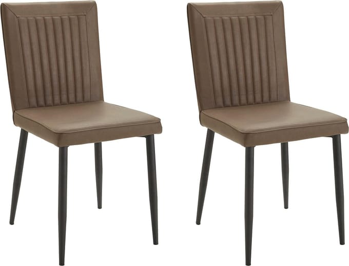 Felicia-Eetkamerstoel - Bruin - Set van 2